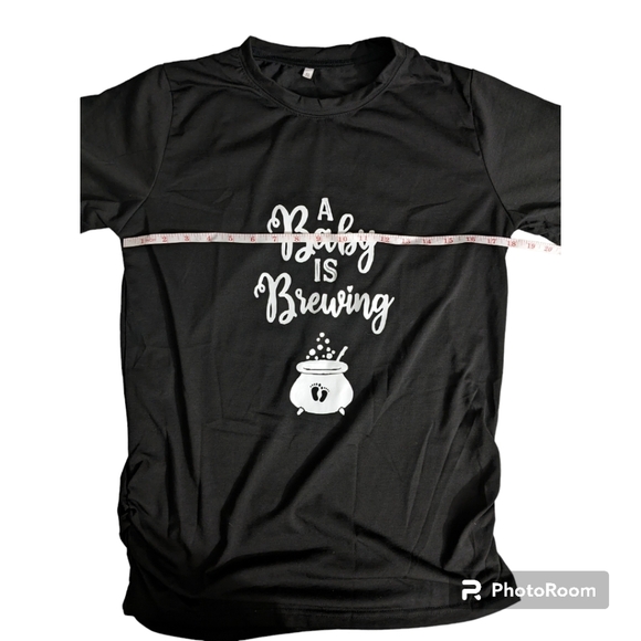 Maternity T-shirt. 'A Baby Is Brewing.' Black. Small. NWOT. - Picture 7 of 10